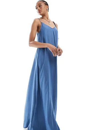 ONLY Denim maxi dress in mid