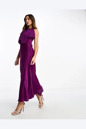 MANGO Sleeve detail maxi dress in