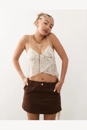 Motel Cojira bambi print scarf cami top in ivory
