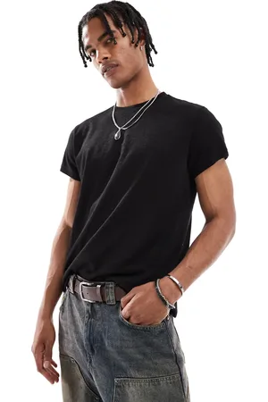 Bershka Linen look t-shirt in
