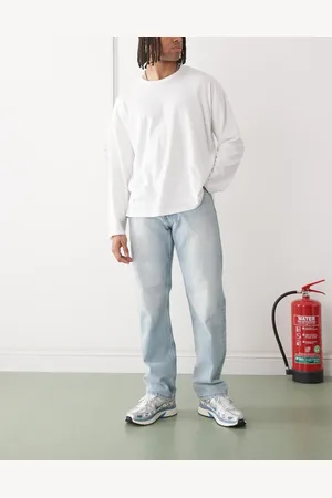 Weekday Space relaxed fit straight leg jeans in light