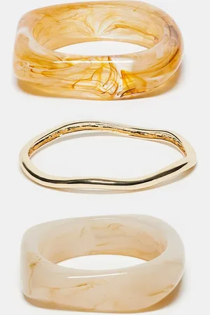 ASOS Pack of 3 bangles in mixed resin and tone