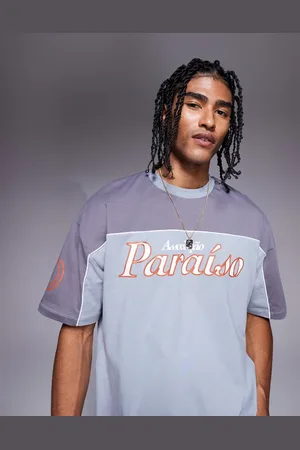 ASOS Oversized t-shirt with panelling and sports graphic in