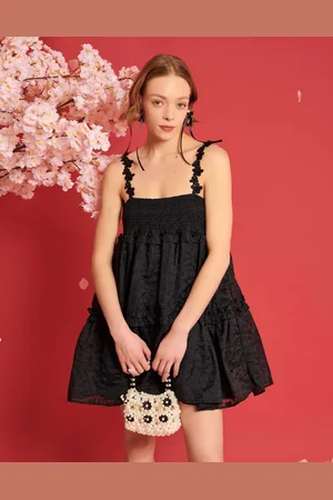 Sister Jane Dream flower strap jacquard mini dress in co-ord