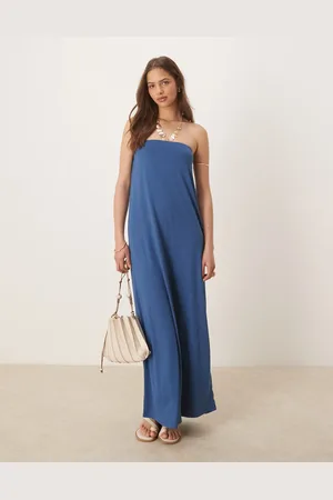 ASOS Bandeau maxi dress in denim