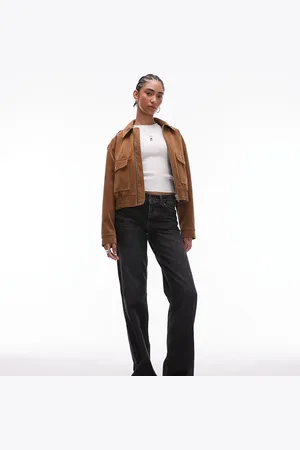Topshop Tall Ember low rise wide leg jean in washed