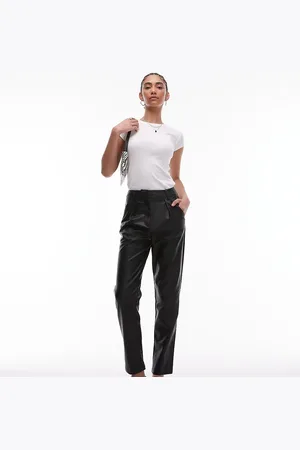 Topshop Faux leather peg trouser in