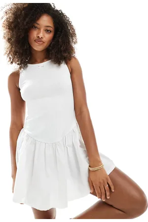 Daisy Street Pointelle cotton mix mini dress in