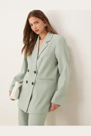 Y.A.S Oversized double breasted tailored blazer co-ord in iceberg