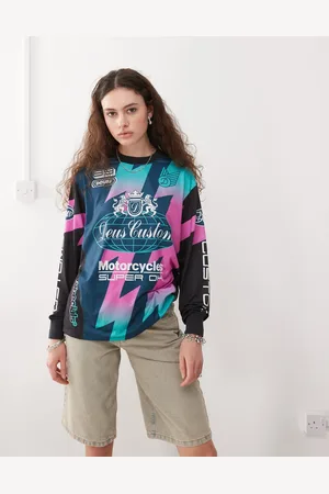 Deus Ex Machina Thunder long sleeve moto top in