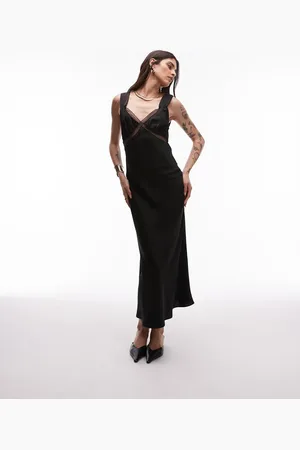 Nialaya Rosario satin camisole midaxi dress in