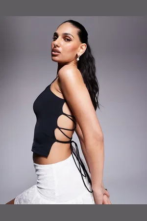 Princess Polly Slinky square neck lace up open back cami top in
