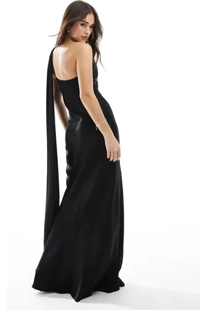 Maids to Measure Bridesmaid one shoulder scarf maxi dress in