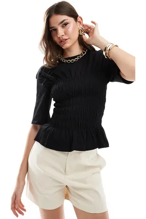 & OTHER STORIES Top with ruche corset detail in