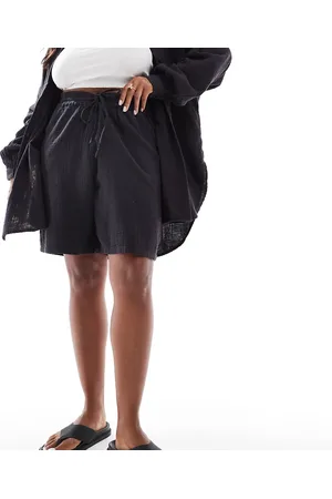 ONLY Cheesecloth pull on shorts co-ord in charcoal