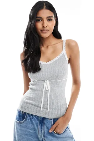 Hollister Contrast stitching tank top in marl