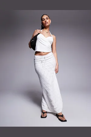 Princess Polly Knitted tie front maxi skirt in