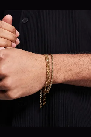 ASOS 4 pack waterproof stainless steel mixed chains bracelet in tone
