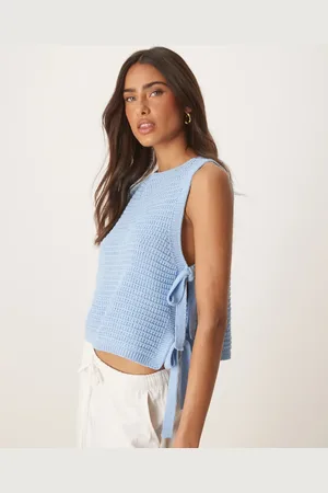 ASOS Knitted stitch detail tie side tank top in