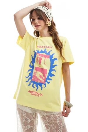 ASOS Regular fit t-shirt with gold coast embroidery graphic in