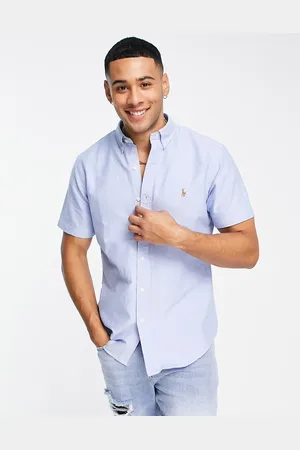 Ralph Lauren Icon logo short sleeve oxford shirt slim fit in