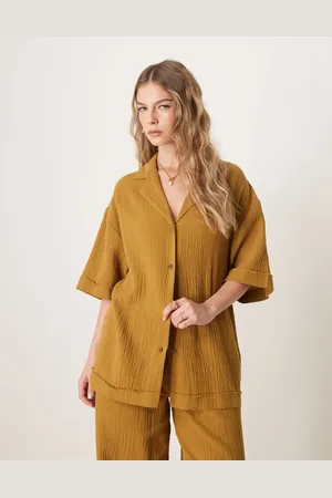 ASOS Cheesecloth shirt co-ord in olive