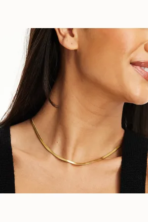 LOST SOULS Stainless steel 18ct plated flat snake chain necklace
