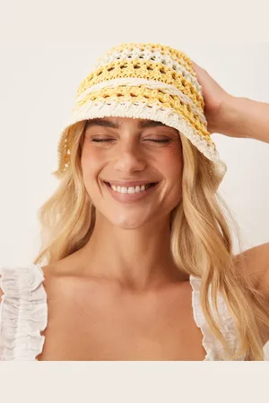 Sui Ava Striped crochet sun hat in