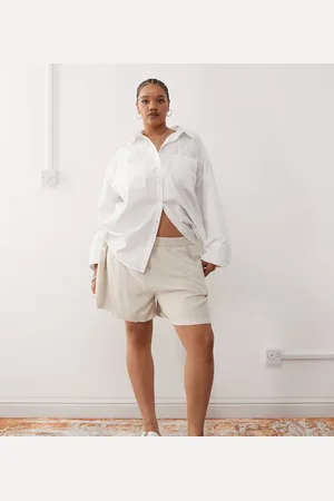 Noisy May Linen mix short in oatmeal