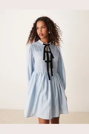 Ghospell Oversized collar mini dress in