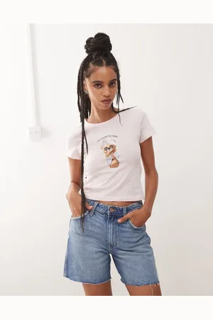 Noisy May Baby tee with bear print in light