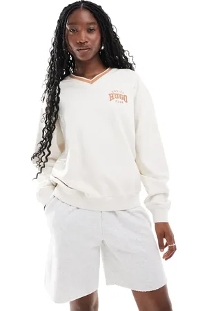 HUGO BOSS V-neck sweatshirt in off