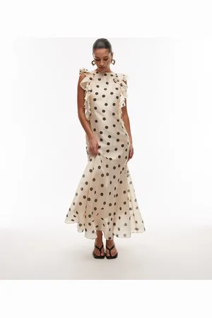 & OTHER STORIES Maxi dress with ruffle edging and low back in spot print