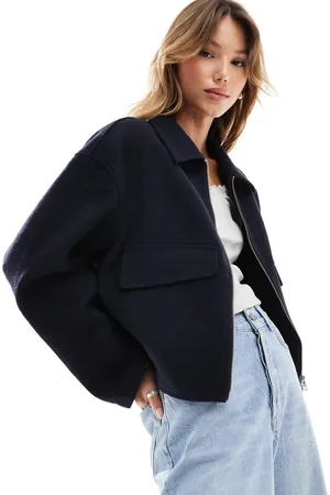 ASOS Clean formal bomber jacket in navy