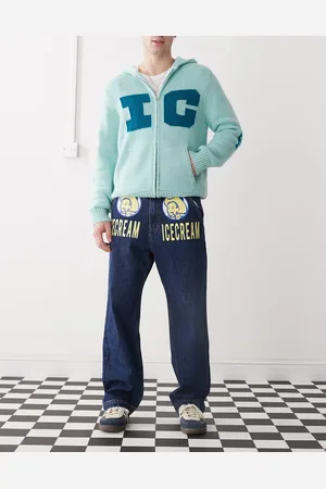 ICECREAM Cowboy printed denim jeans in indigo