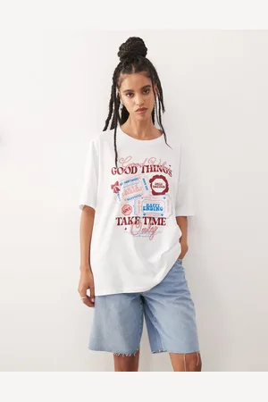 Noisy May Oversize t-shirt with good things print in