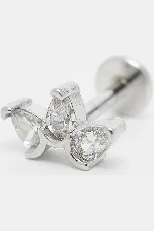 Kingsley Ryan Small petal labret piercing earring in steel