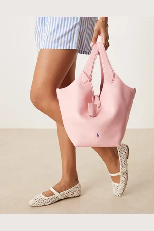 Ralph Lauren Play pebble leather medium tote in cotton candy