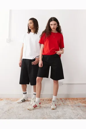 Weekday Astro unisex linen blend longline shorts in