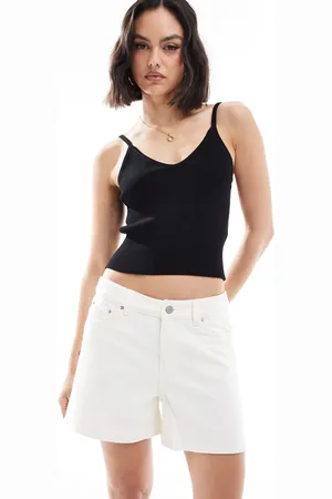 JJXX Denim mom shorts in off