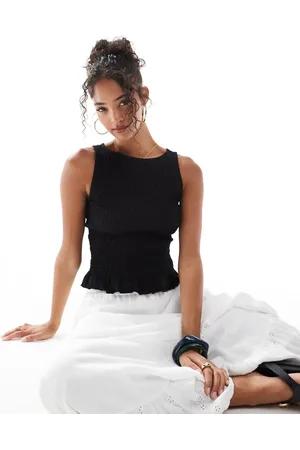 Stradivarius Ruched tiered detail top in