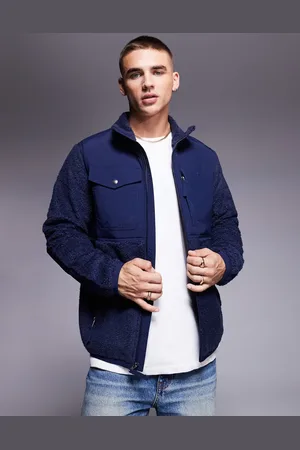 Ralph Lauren Icon logo borg sherpa hybrid jacket in