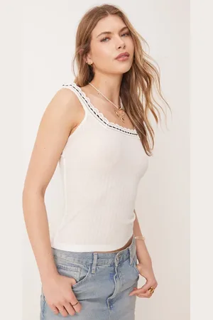 Free People Only you ribbon detail tank top in ivory