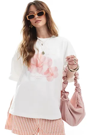 The Frolic Exclusive oversized hibiscus flower graphic t-shirt in