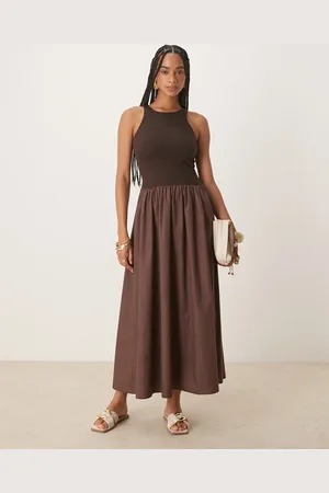 ASOS Hybrid racer maxi dress in chocolate