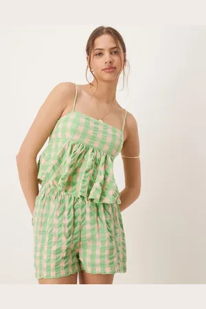 Free People Plaid print camisole top co-ord in