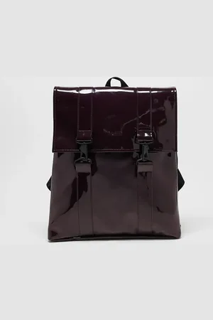 Rains MSN waterproof backpack in burgundy shine exclusive to asos