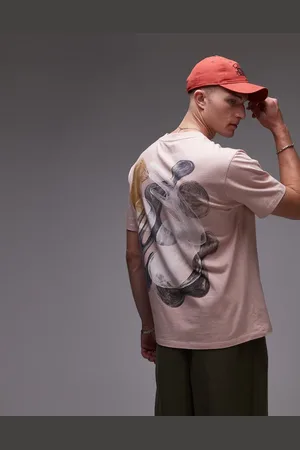 Topman Oversized fit t-shirt with front and back painted shapes print in light