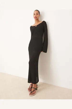 Pretty Lavish Crochet knit midaxi dress in