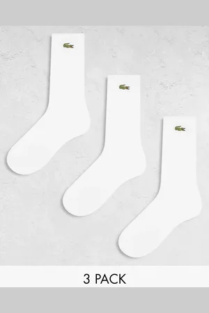 Lacoste 3 pack logo ankle socks in